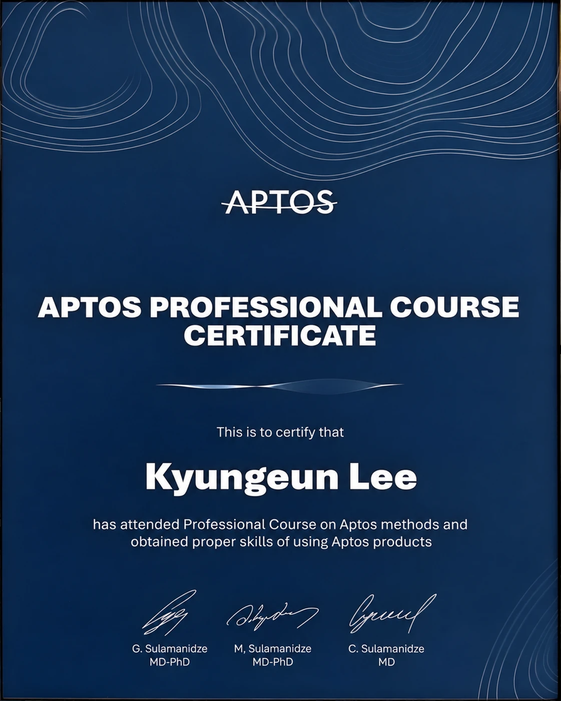 APTOS Professional Course Certificate