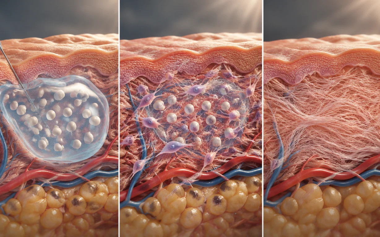 How collagen forms where the gel filled