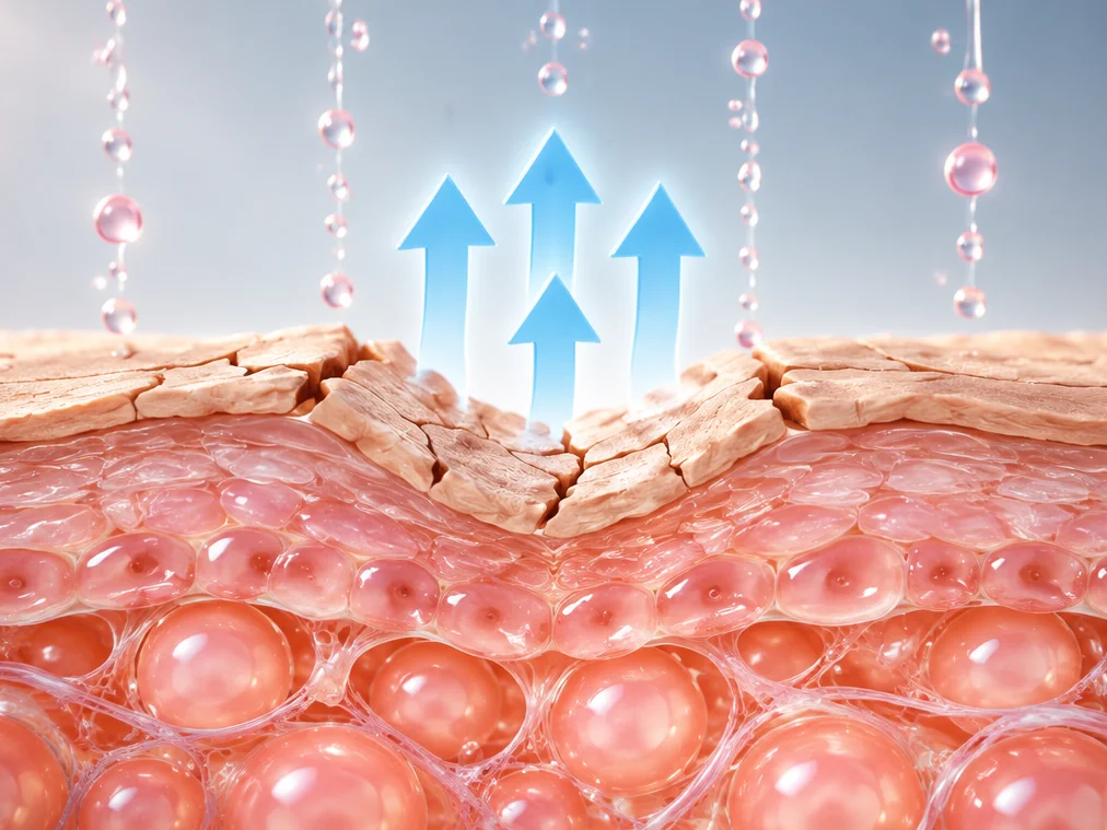 Skin cross-section filled by the gel carrier