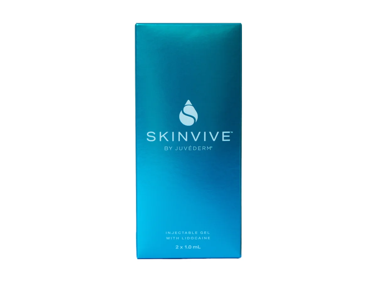 ด้านหน้ากล่องผลิตภัณฑ์ SKINVIVE by JUVÉDERM · จัดทำโดย AbbVie Korea