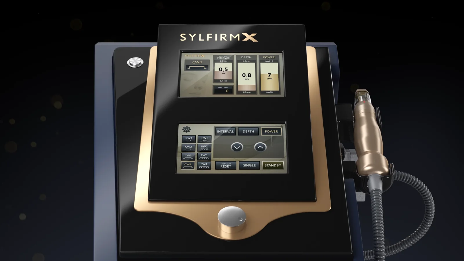 หน้าจอและหัวจับของ Sylfirm X