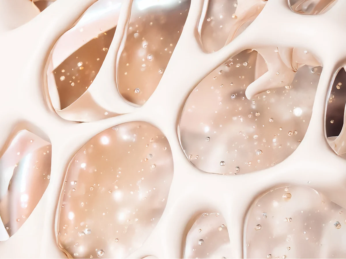작은 구멍이 촘촘한 BioMatrix 하이드로겔 구조 이미지 · 셀트리온 스킨큐어 제공